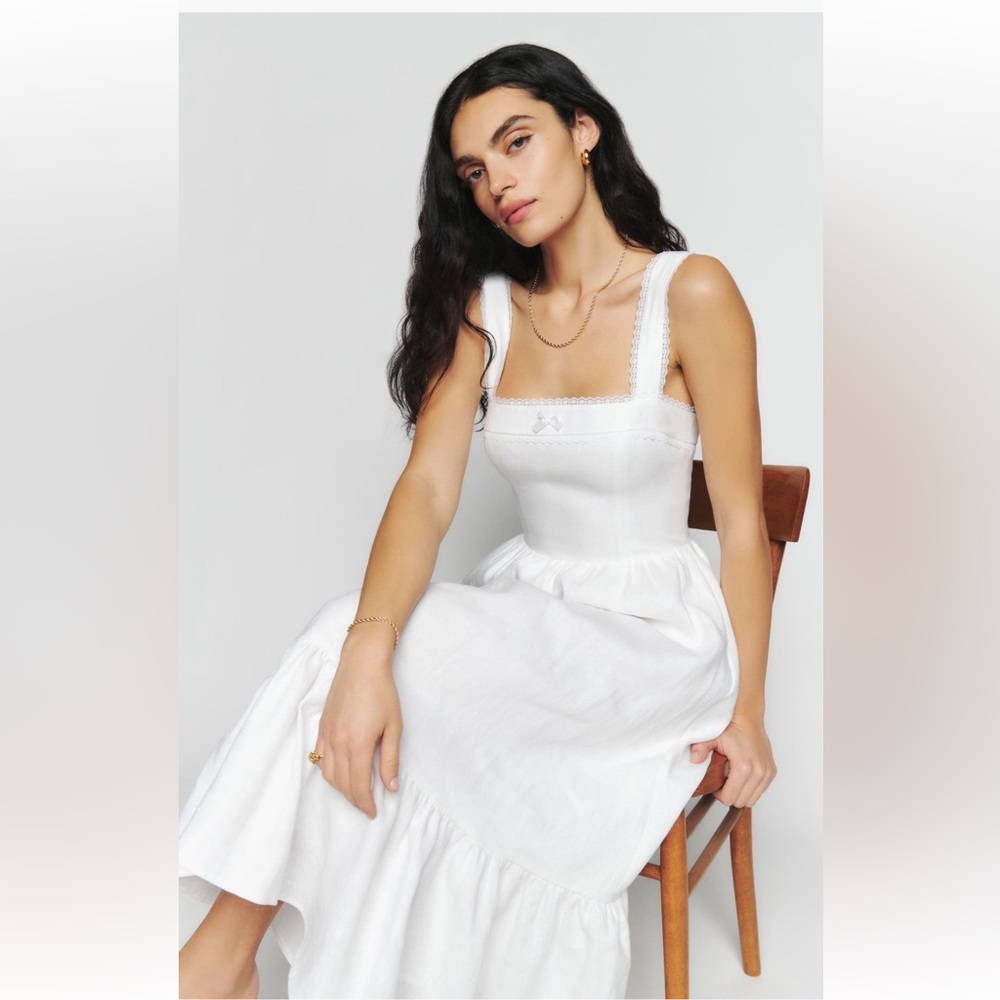 Reformation Rowen Linen Midi Dress